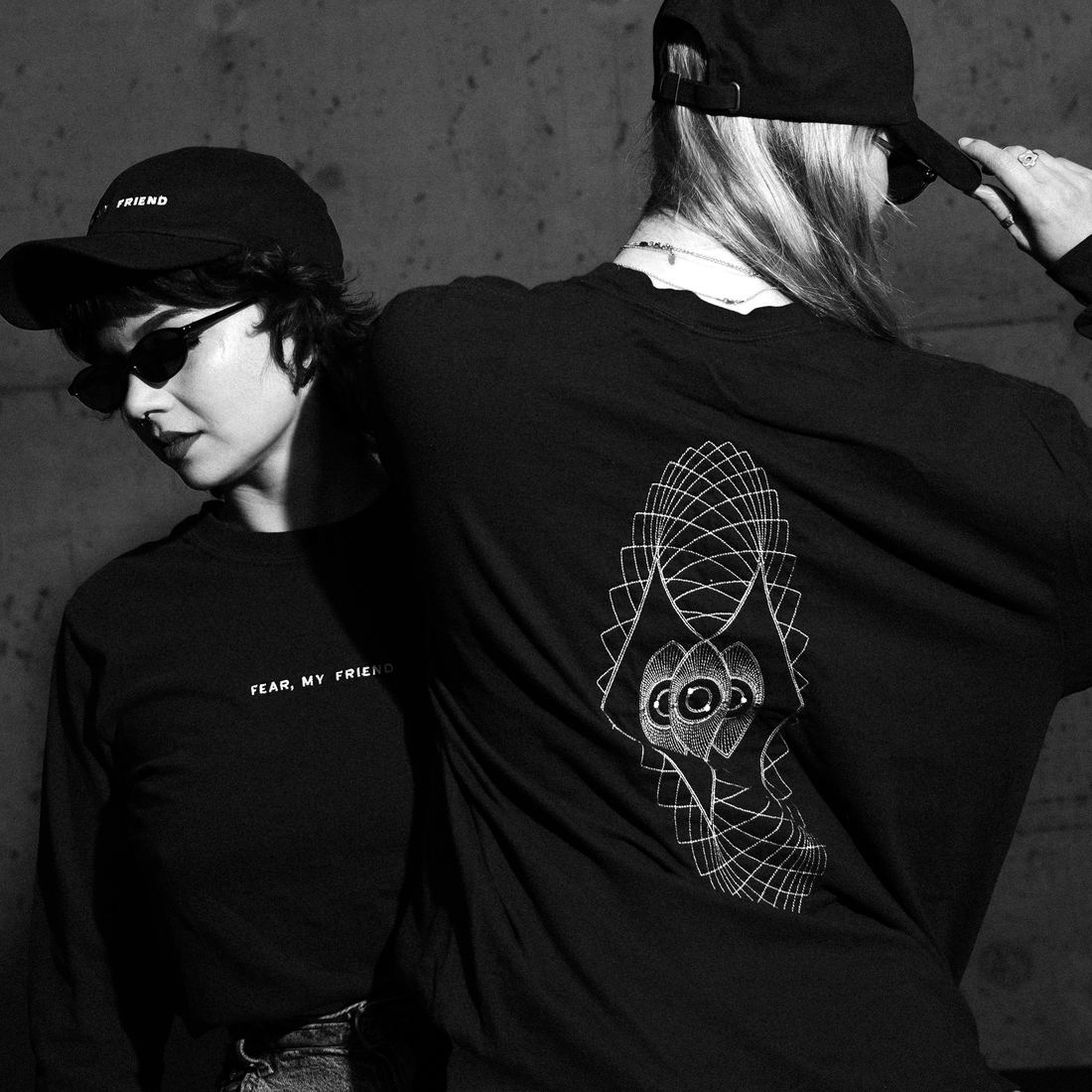 Fear, My Friend long sleeve — geometric back print